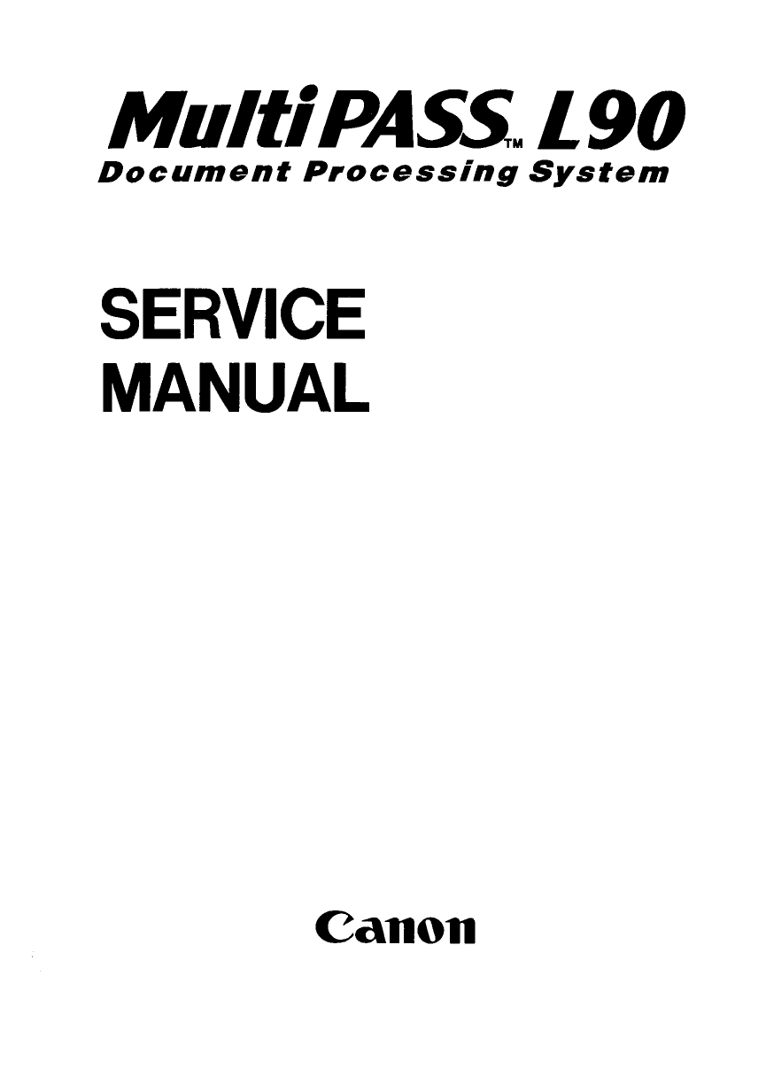 Canon FAX MultiPass-L90 Parts and Service Manual-1